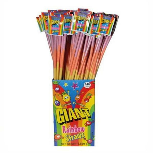 Giant Rainbow Straws - Candy Powder